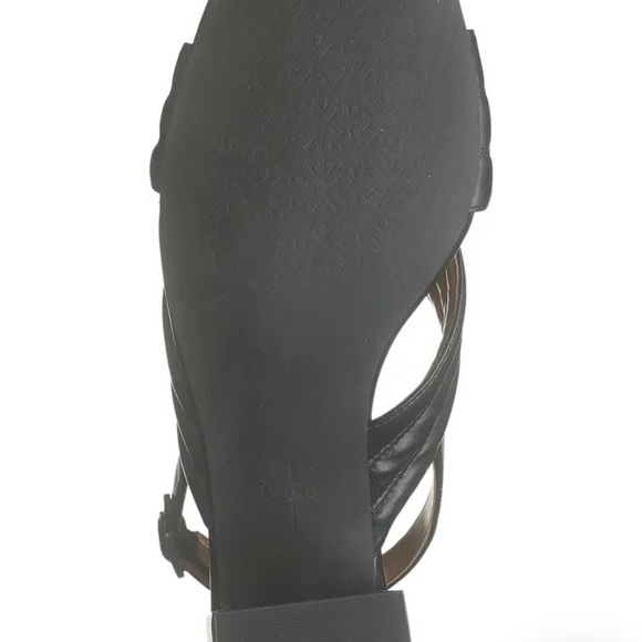 Linea Paolo Strappy black sandals heels Faux Leather Size 12 New - Picture 4 of 5